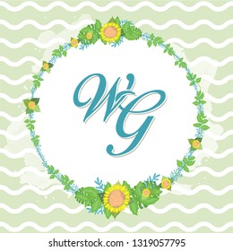  Floral Frame for wedding card vector