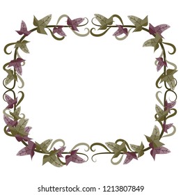 floral frame for wedding cards, invitations, easter, birthday. Spring botanical illustration.