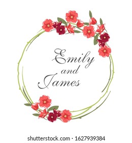 Floral frame, wedding invitation, floral wedding frame.