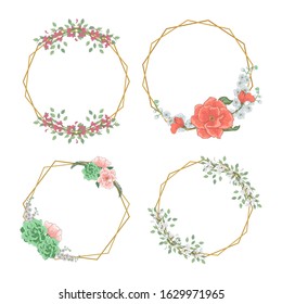 Floral frame, wedding invitation, floral wedding frame.