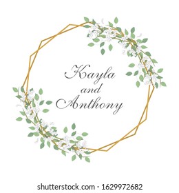 Floral frame, wedding invitation, floral wedding frame.