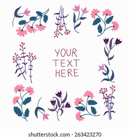 Floral frame. Wedding invitation. 