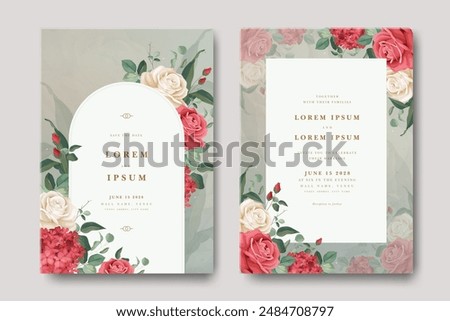 Similar – Image, Stock Photo A red hydrangea flower and its reflection