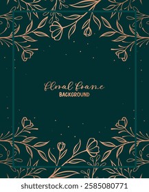 Floral frame wedding invitation, poster and banner background