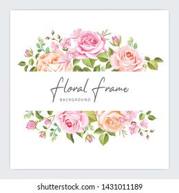 floral frame wedding invitation template