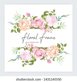 floral frame wedding invitation template