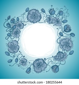 Floral frame, floral wreath
