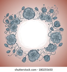 Floral frame, floral wreath