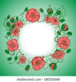 Floral frame, floral wreath