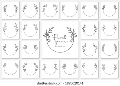 floral frame wreath set collection