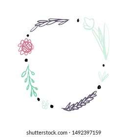 Floral frame for your design. Hand drawn