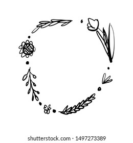 Floral frame for your design. Hand drawn