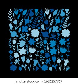 Floral frame for your design. Vector illustration