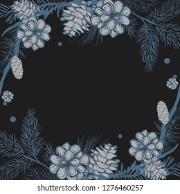 Vector de invitación de boda con marco floral