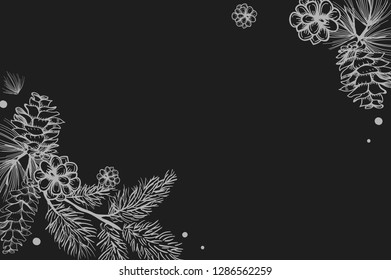 Floral framed wedding invitation vector