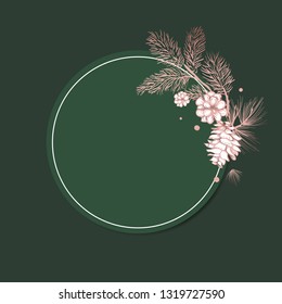 Floral framed wedding invitation vector