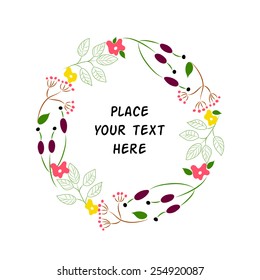 Floral Frame.Great for creating card, invitation card for wedding,birthday and cute summer background.Vector illustration.