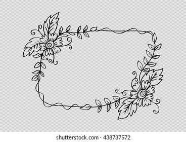 Floral frame.Hand drawing illustration.
