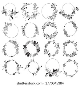 FLORAL FRAMES, ARABESCOS, VINTAGE VECTOR