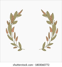 Floral frames and borders vector collection. Isolated botanical graphic elements for design projects and your creativity. Delicate circle frames for wedding invitations, posters, feminine designs.