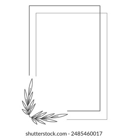 Floral frames borders, wreaths Trendy Line drawing, line art style  ,Hand drawn design elements , Flat Modern design isolated on white background ,Vector illustration EPS 10