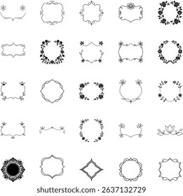 Floral Frames, Decorative Borders, Elegant Design Elements, Vintage Ornaments, Wedding Invitations