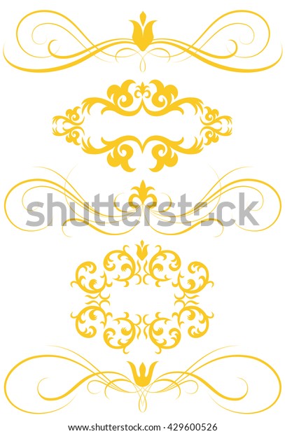 Floral frames and
rules
Textured ornate frames, decorative ornaments, flourish and
scroll element