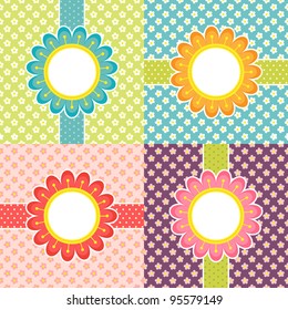 Floral frames - vector cards set