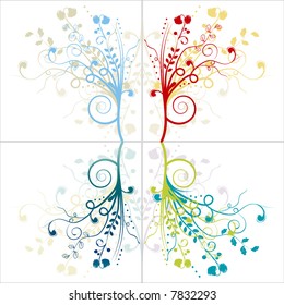 Floral  Frames - vector - elements for design