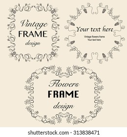 Floral frames. Vector illustration