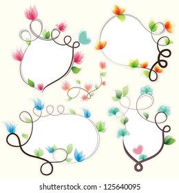Floral frames. Vector set