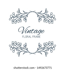 Floral frames. Floral wreath. Unique decoration for greeting card, wedding invitation, save the date. Vector Illustration
