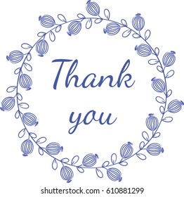 floral freehand greeting wreath with text