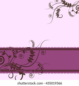 Floral fresh design of card with vetch. Design for ecology invitation card, wedding, stickers, healthy card, greeting