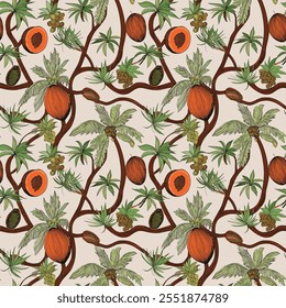 Floral, Fruits seamless textile patterns, perfect for wall art, fashionable prints, and decorative wrapping
