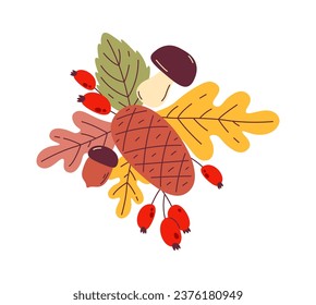 Floral And Fruits Still Life Vector Illustration