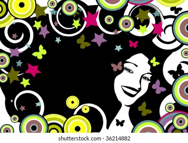floral funky background for text