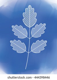 Floral and garden concept represented by blue leaf icon. Colorfull and flat illustration