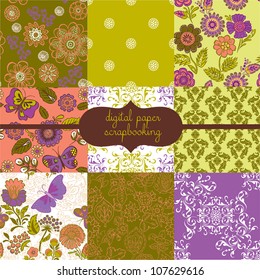 Floral Garden, Digital Scrapbook Paper