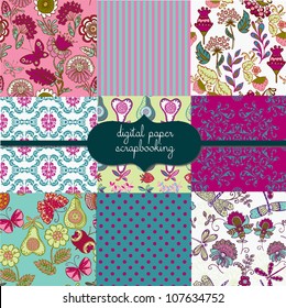 Floral Garden Digital Scrapbook Paper