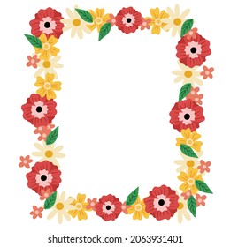 floral garden flowers vintage frame