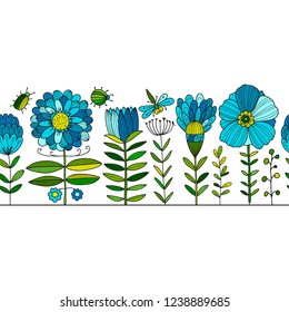 Floral garden, seamless pattern for your design