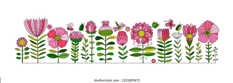 Floral garden, sketch for your design