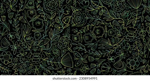 Jardín floral. Concepto de primavera Antecedentes. Patrón sin problemas para tu diseño. Ilustración del vector