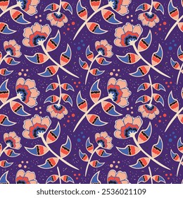 Floral Garden. Spring concept Background. Seamless pattern for your design.