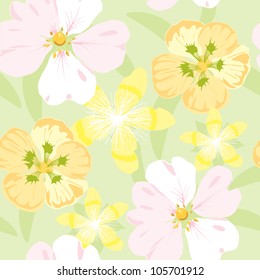 floral garden, wrapping, seamless pattern, pastel background-vector illustration