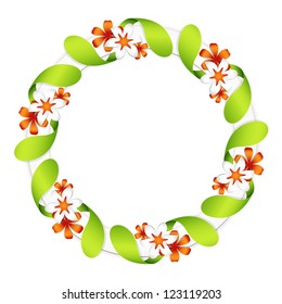 Floral garland, isolated on white