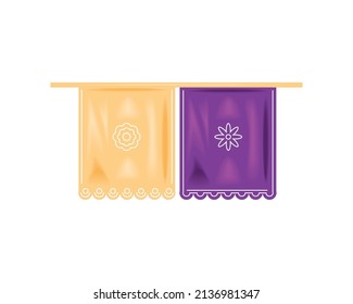 floral garland mexican icon isolated flat