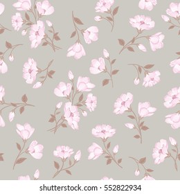 Floral gentle pattern. Flower seamless background. Flourish ornamental spring garden texture