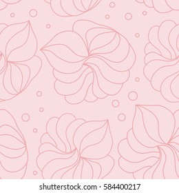 Floral gentle pink seamless pattern. Vector illustration. Flowers background.
